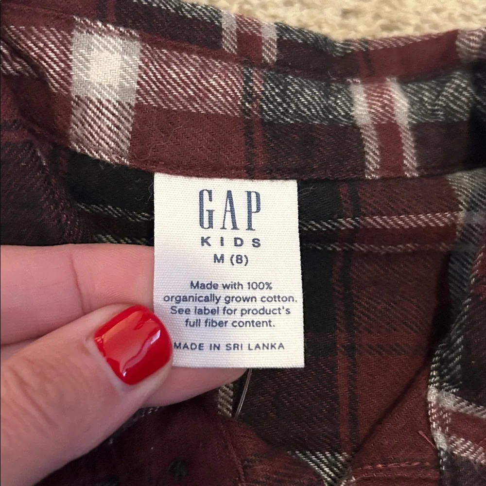 NWT GAP Kids Plaid Flannel Shirt, 8